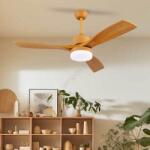 ZEVENTI - LED таванен вентилатор MARE LED/24W/230V Wi-Fi Tuya дъб + дистанционно управление (ZV0038)