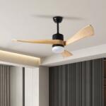 ZEVENTI - LED таванен вентилатор NATURITO LED/18W/230V Wi-Fi Tuya черен/дъб + дистанционно управление (ZV0036)