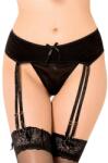 Paris Hollywood Portjartier si Bikini, Plasa Transparenta, 8 Jartiere, Negru, L/XL