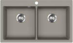 Evido Quadro 9 gránit mosogató, 860 x 510 mm, platina (442064) - watermarkt