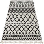 Berber Szőnyeg BERBER SAFI N9040 fehér / fekete Rojt shaggy 140x190 cm (GR2854)