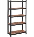 SONGMICS Álló könyvespolc 150 cm Loft irodai dolgozószobába, fekete (123)