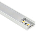 Lumines Type-D Fehér - Alumínium U profil LED szalagos világításhoz 16x6 mm (Félig átlátszó búrával) (LUMINES-D2-B + LUMINESB-K2020-MR PVC)