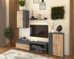 TEMPO KONDELA Perete living, grafit/stejar wotan, KEVIN