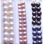  Perle de Cultura Rondele Margele Pentru Cercei 8-8, 5 x 8-8, 5 x 7 mm - AAA - Jumatate Forat - 5 Pereche