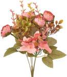 Valex Decor Peóniás selyemvirág csokor, 5 ágú, 29cm magas - Rózsaszín (LD008-03)