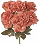 Valex Decor Peónia selyemvirág csokor, 7 ágú, 38cm magas - Púder barna (LD020-05)