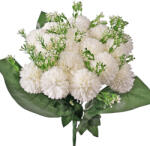 Valex Decor Krizantém selyemvirág csokor, 18 ágú, 38cm magas - Fehér (LD019-01)