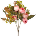 Valex Decor Boglárka selyemvirág csokor, 5 ágú, 32cm magas - Rózsaszín (LD001-03)