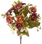 Valex Decor Százszorszép selyemvirág csokor, 5 ágú, 31cm magas - Bordó (LD006-04)