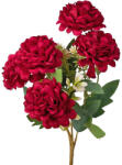 Valex Decor Selyemvirág csokor, 5 ágú, 29cm magas - Bordó (LD007-05)