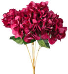 Valex Decor Hortenzia selyemvirág csokor, 5 ágú, 49cm magas - Bordó (LD021-05)
