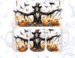  Zombi madárijesztő mintás halloweeni bögre (HHM_039)