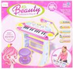 AS Instrument muzical pianina electronica Malplay cu scaun si microfon 45 cm inaltime roz (BB335D) - kidostore