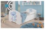  Pat Dormitor Cu Balustrada PEPE BLUE BEAR Cu Sertar+Saltea 80x160cm