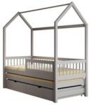  Pat Copii Montessori ARTES Dublu Cu Saltea Gri 80x180cm