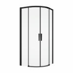 RONAL Cabina dus semirotunda, 90x90 cm, negru mat, Ronal Divera (D22SRB550900607)