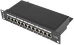 Lanberg Patch panel 12 port 1U 10" CAT. 5e árnyékolt, fekete (PPF5-9012-B) - shop
