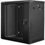 Lanberg 19" fali rack szekrény 12U/600X450 lapraszerelt, fekete V2 (WF01-6412-10B) - shop