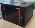Formrack 9U Alfaline 555x560 19" fali rack szekrény - RAL9005 fekete (ALFA-9U560)