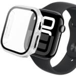 MOBILNET Apple Watch 10, 42mm-hez, átlátszó műanyag tok edzett üveggel (PPL-1498-APP-W1042)