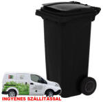 KZIWEB Háztartási kuka 120L-es, kerekes, fekete - [TM] [INGYENES SZÁLLÍTÁSSAL] : Kuka kialakítása: - Kerekes, Szín: - Fekete, Űrtartalom: - 120 Literes