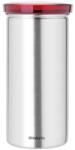 Brabantia Буркан за съхранение на кафе капсули Brabantia 646986, За до 18 броя капсули, Неръждаема стомана, Устойчив на пръстови отпечатъци, Инокс/червен (646986)