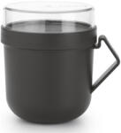 Brabantia Чаша за супа с капак Brabantia Make&Take 1006293, 600+180 мл, Винтов капак, Без BPA, Тъмносив (1006293)