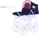 Knorr Toys Carucior retro pentru papusi, Knorr Toys Classic, copertina reglabila, 80 x 31 x 71 cm, Navy Blue Rose Princess Papusa