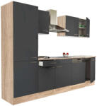 Leziter Yorki Konyhabútor - Sonoma Tölgy/Antracit - 280 cm (L280STAN-PSZ)