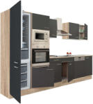 Leziter Yorki Konyhabútor - Sonoma Tölgy/Antracit - 340 cm (L340STAN-AF)