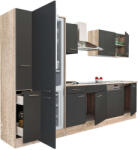 Leziter Yorki Konyhabútor - Sonoma Tölgy - Alulfagyasztós Hűtő - 310 cm (L310STAN-AF)