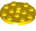 LEGO® 60474c3 - LEGO sárga lap 4 x 4 méretű, kerek lyukkal a közepén (60474c3)