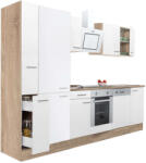 Leziter Yorki 310 konyhablokk sonoma tölgy korpusz, selyemfényű fehér front alsó sütős elemmel polcos szekrénnyel (L310STFH-SUT-PSZ)