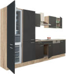 Leziter Yorki Konyhabútor - Sonoma Tölgy - Antracit - 340 cm - pepita - 316 240 Ft