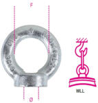 BETA 8042EZ-K Emelő gyűrűs anya, horganyzott (ROBUR 8042EZ-4K/M8) (BETA-080429608)