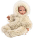 Llorens Llorens: Alicia 45cm-es síró baba cumival bársony bundában (74507L) - jatekshop