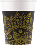 Procos Mandala fekete-arany papírpohár 8db-os szett 200ml (96396)