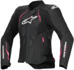 Alpinestars Geacă de motocicletă din piele de damă Alpinestars Stella Dusk negru-roz-alb (AIM101-303)