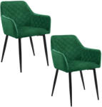AKORD SJ. 082 Bársony Étkezőszék Karfás Palackzöld (CSJ-082-BG)