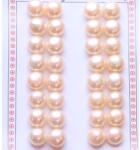  Perle de Cultura Roz Rondele Margele Pentru Cercei 11-12 x 11-12 x 7 mm - AAA - Jumatate Forat - 1 Pereche
