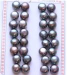  Perle de Cultura Curcubeu Rondele Margele Pentru Cercei 11-12 x 11-12 x 7 mm - AAA - Jumatate Forat - 1 Pereche