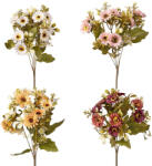  Százszorszép selyemvirág csokor, 5 ágú, 31cm magas - 48db-os mix (LD006)