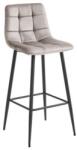  Scaun Bar ARCETO Catifea Bej Inchis / Picioare Negre x 1 Buc