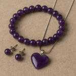  Ametiszt ásvány Trio Ékszerszett