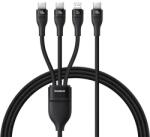 Baseus Flash Series 3 3in1 kábel 100W USB-C - USB-C+USB-C+ Lightning 1.5m + 3 x 0.25 m - fekete