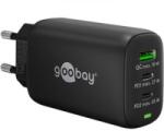 Goobay USB-A / 2x USB-C PD GaN 65W hálózati töltő fekete (65407) (65407)