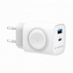 Gembird 2az1-ben USB-C, USB-A hálózati adapter, vezeték nélküli Apple Watch töltővel fehér (TA-UC-PDQCW20-01-W)