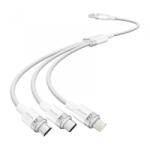 Vention USB 2.0 A - USB-C + Lightning + Micro USB kábel 1.5m fehér (CTPWG)