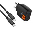 Spigen ArcStation Pro 45W USB-C hálózati töltő adapter és USB-C - USB-C kábel fekete (ACH02588)